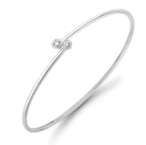 18ct White gold diamond two become one bangle