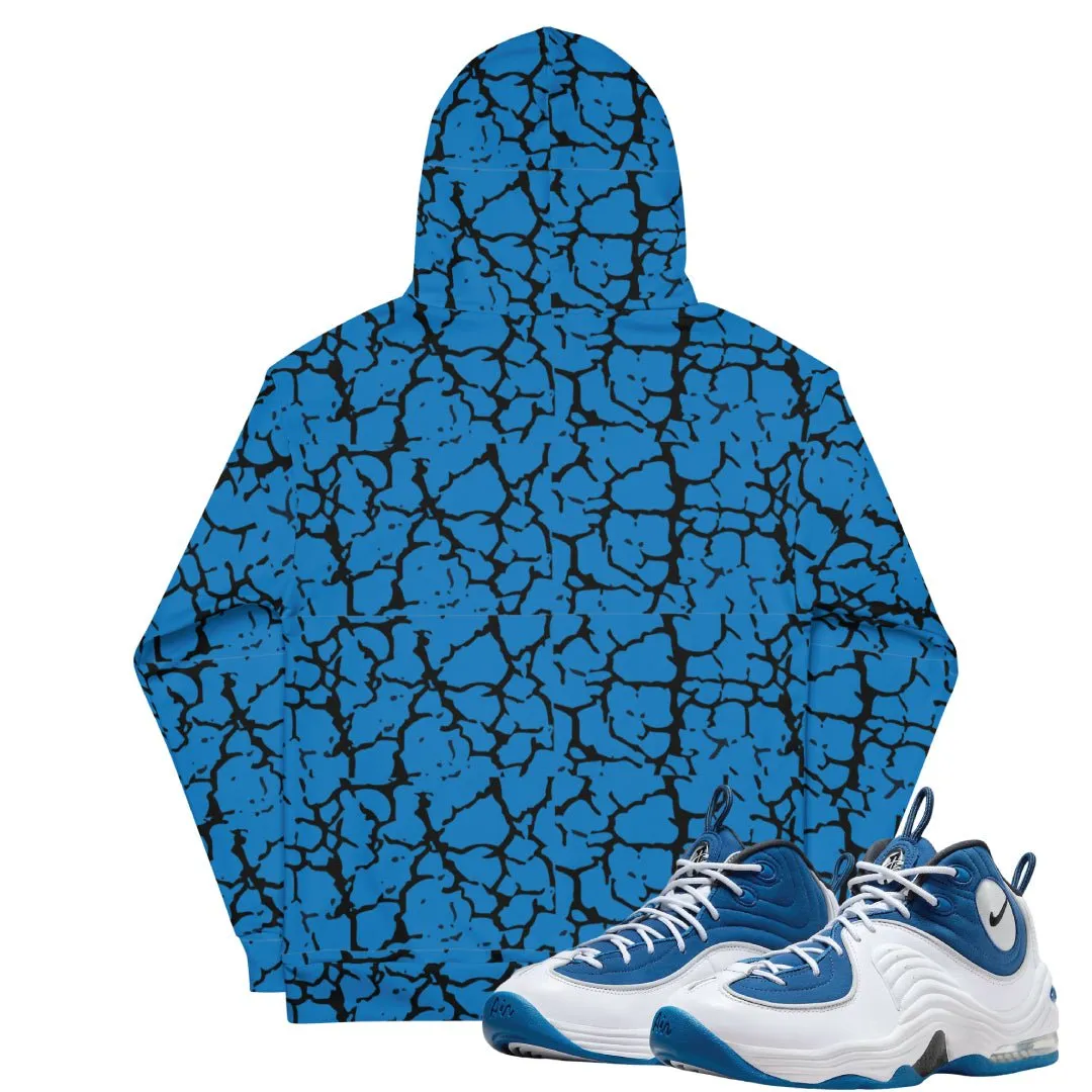 Air Penny 2 Atlantic Blue Mesh Crackle Hoodie