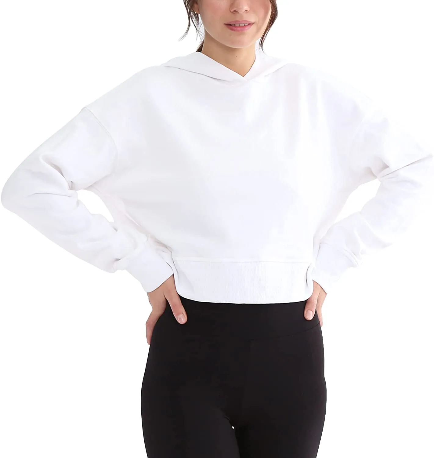 Amazhiyu Womens Cropped Hoodie with Hood