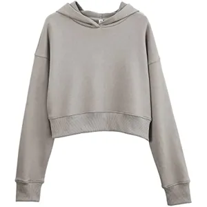 Amazhiyu Womens Cropped Hoodie with Hood