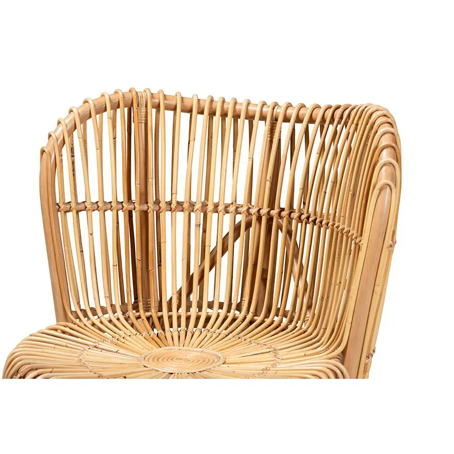Azrou  | Modern Bohemian Natural Rattan Wide Seat Lounge Chair