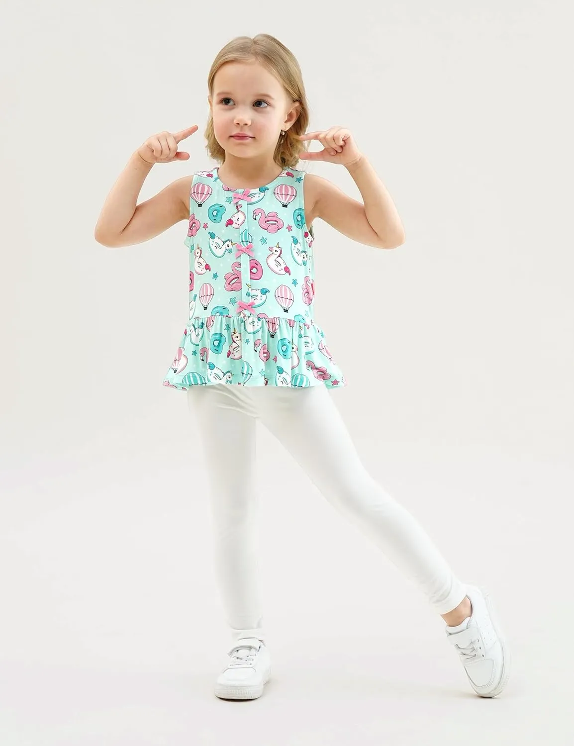 Bamboo Viscose Shirts for Girls Casual Sleeveless 2-Pack Toddler Girls Tops