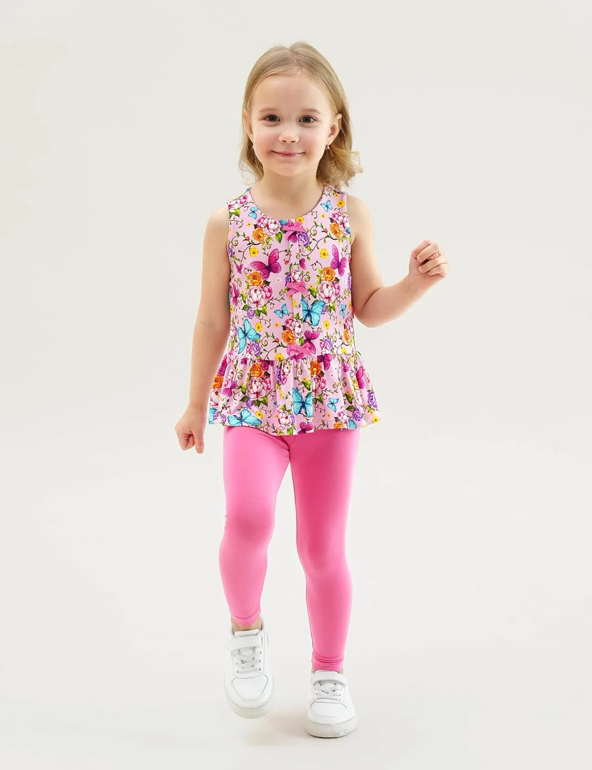 Bamboo Viscose Shirts for Girls Casual Sleeveless 2-Pack Toddler Girls Tops