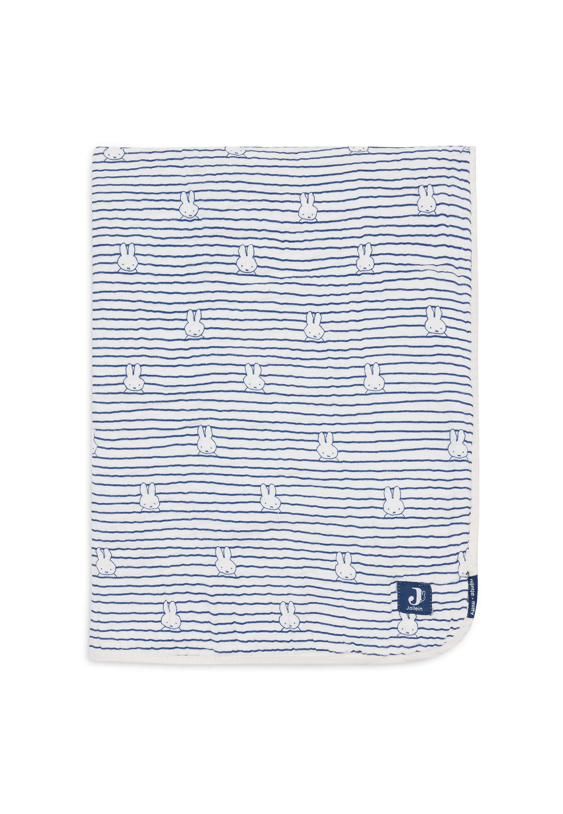 Blanket Muslin Cradle 75x100cm Miffy Stripe - Navy