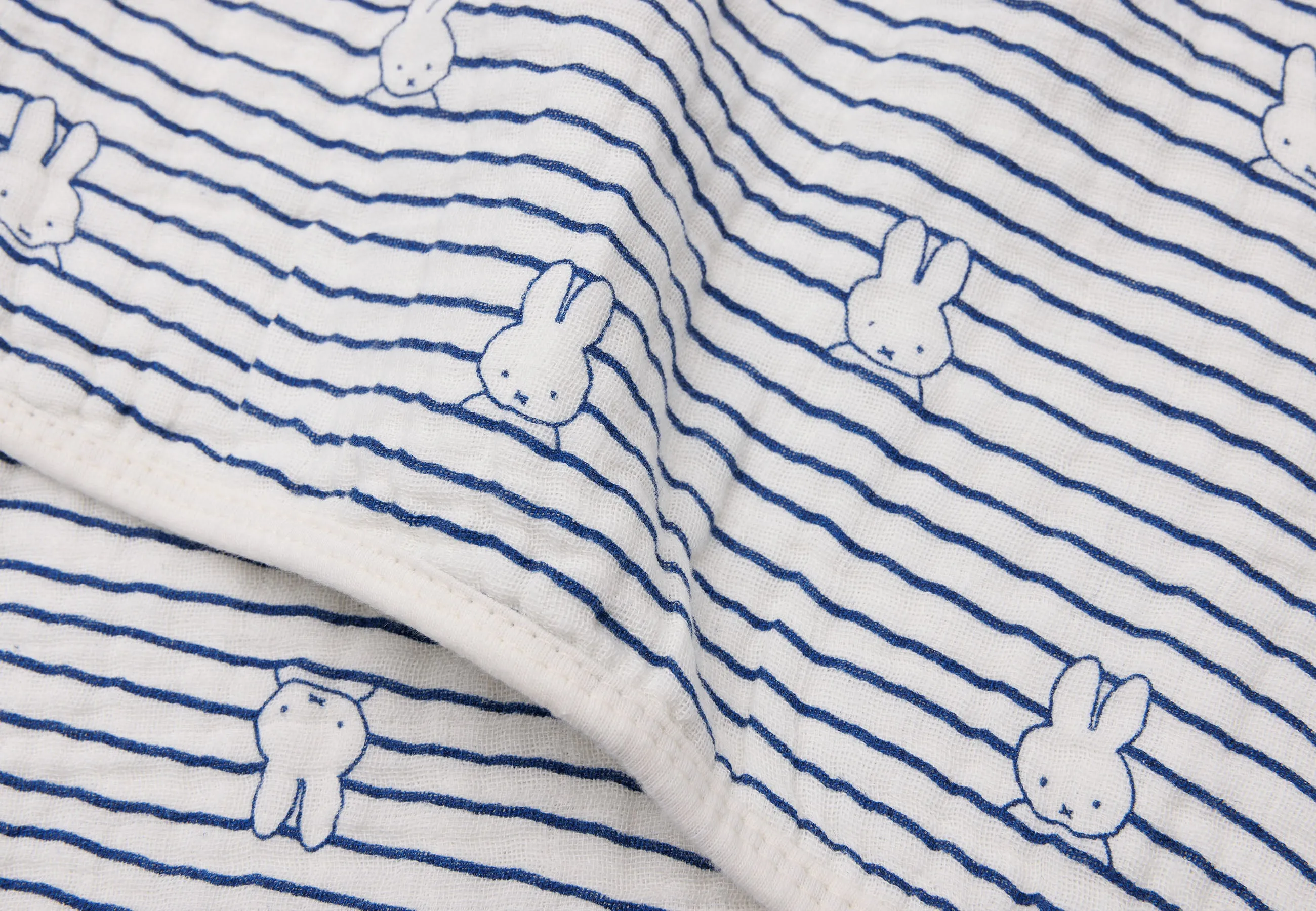 Blanket Muslin Cradle 75x100cm Miffy Stripe - Navy