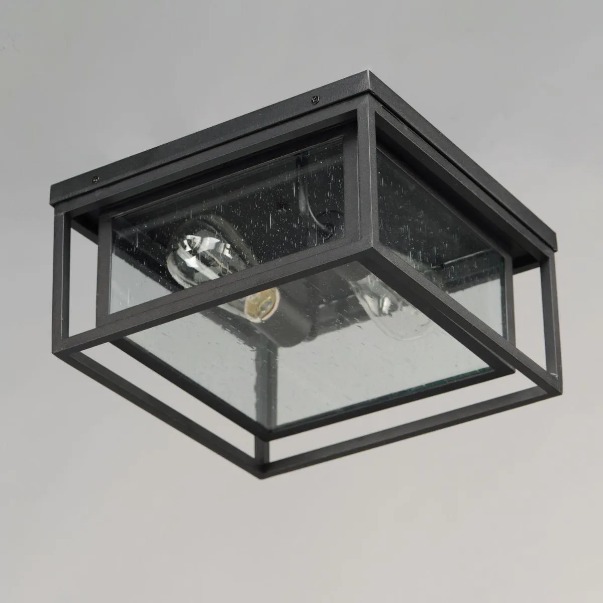Cabana 12 in. 2 Lights Outdoor Flush Mount Black Finish