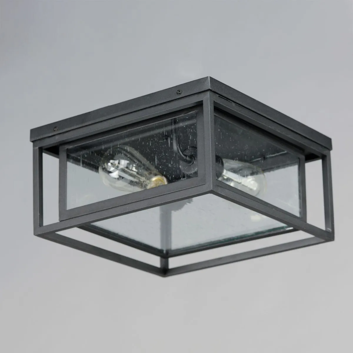Cabana 12 in. 2 Lights Outdoor Flush Mount Black Finish
