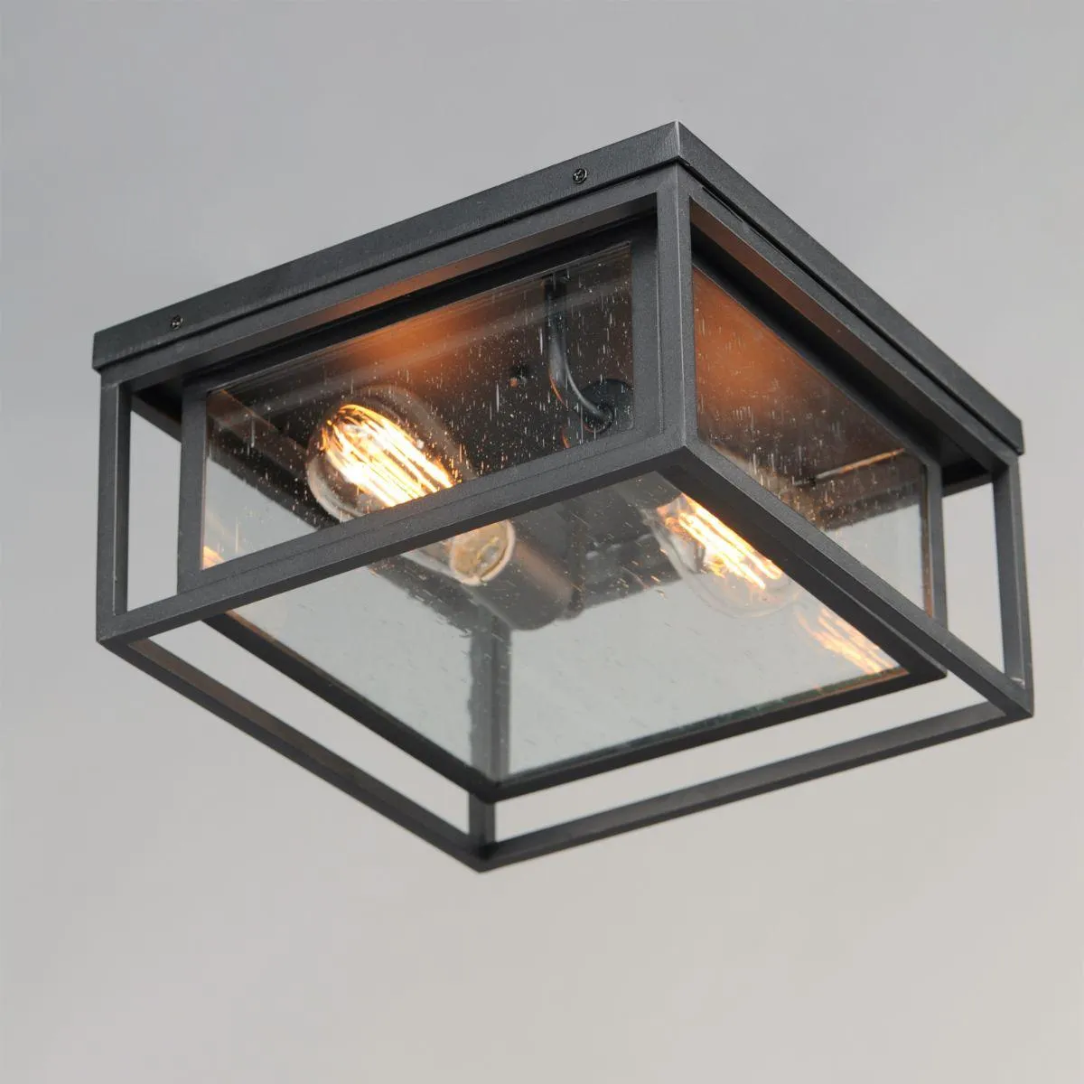 Cabana 12 in. 2 Lights Outdoor Flush Mount Black Finish