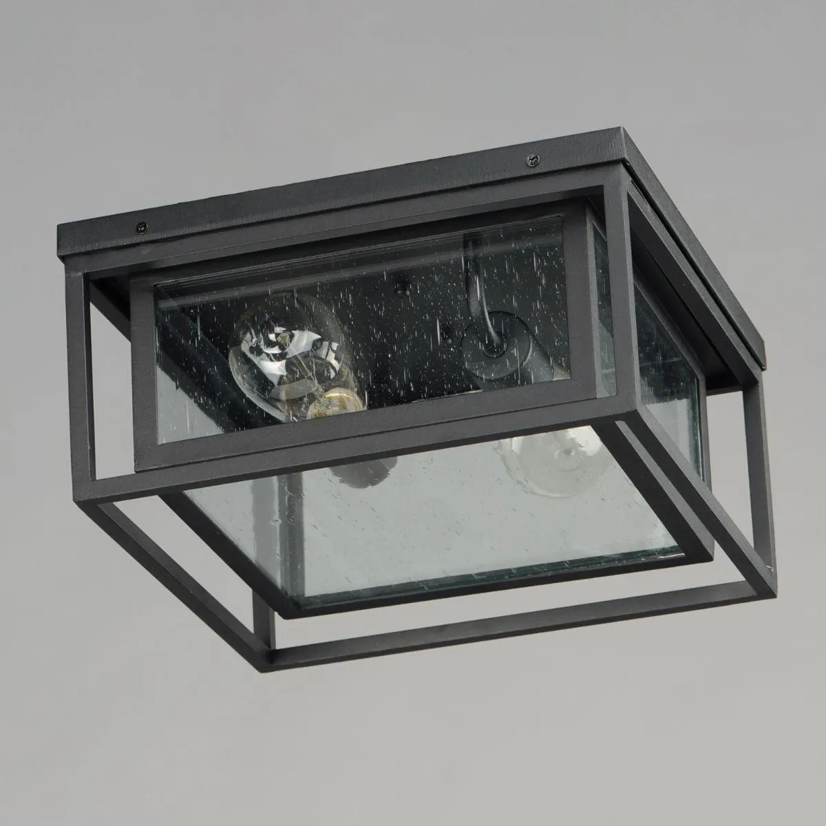 Cabana 12 in. 2 Lights Outdoor Flush Mount Black Finish