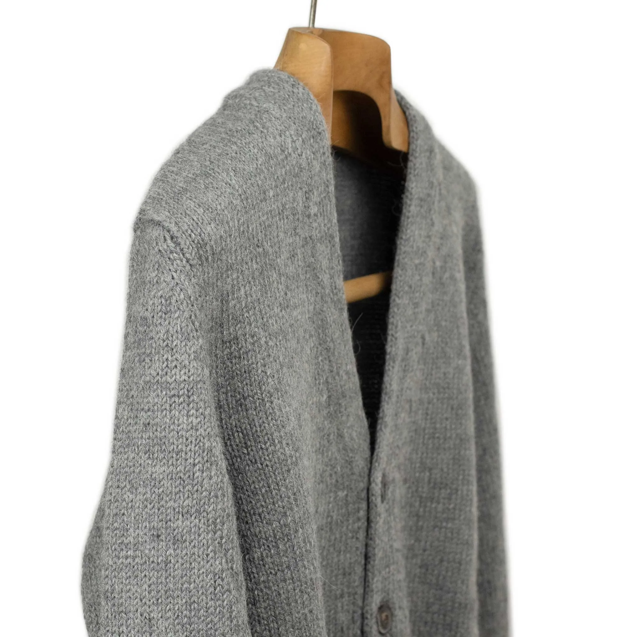 Cardigan in grey merino alpaca mix (restock)