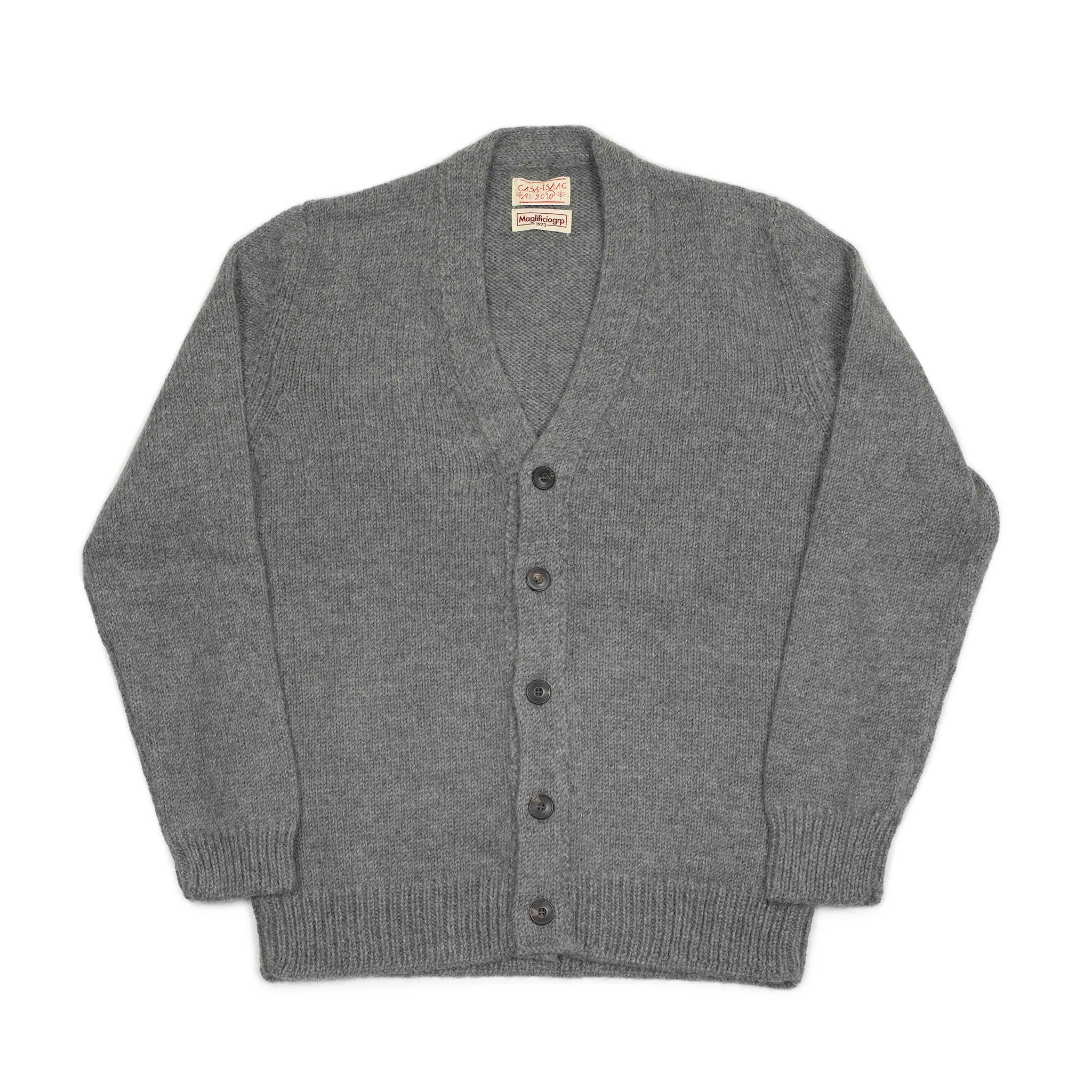 Cardigan in grey merino alpaca mix (restock)