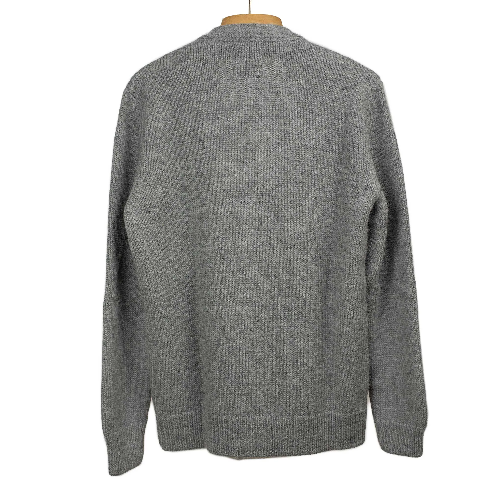 Cardigan in grey merino alpaca mix (restock)