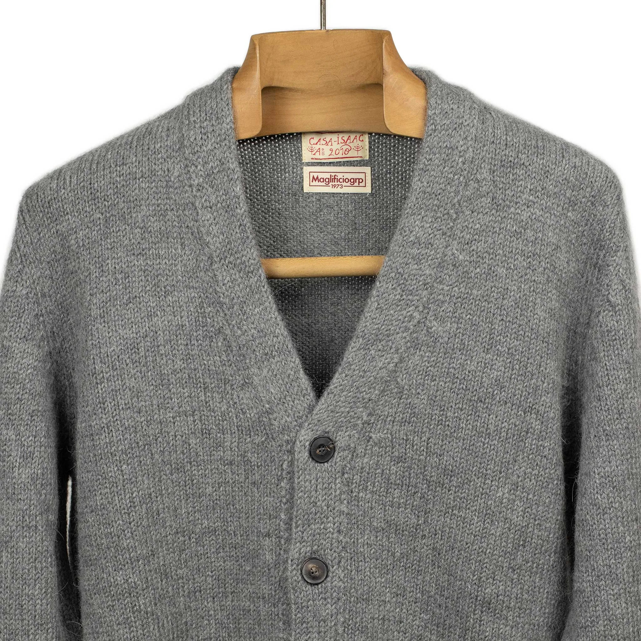 Cardigan in grey merino alpaca mix (restock)
