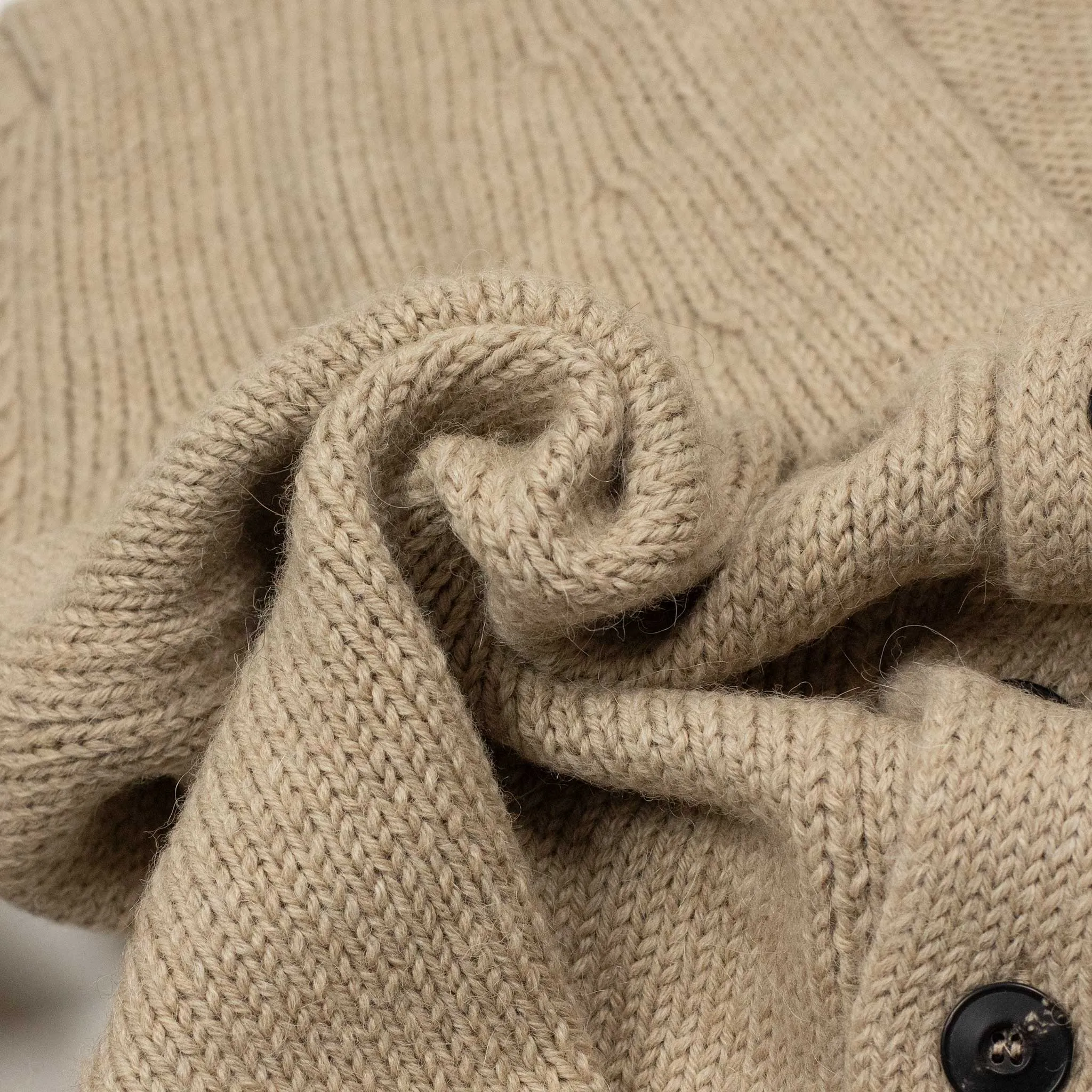 Cardigan in Light Camel merino alpaca mix