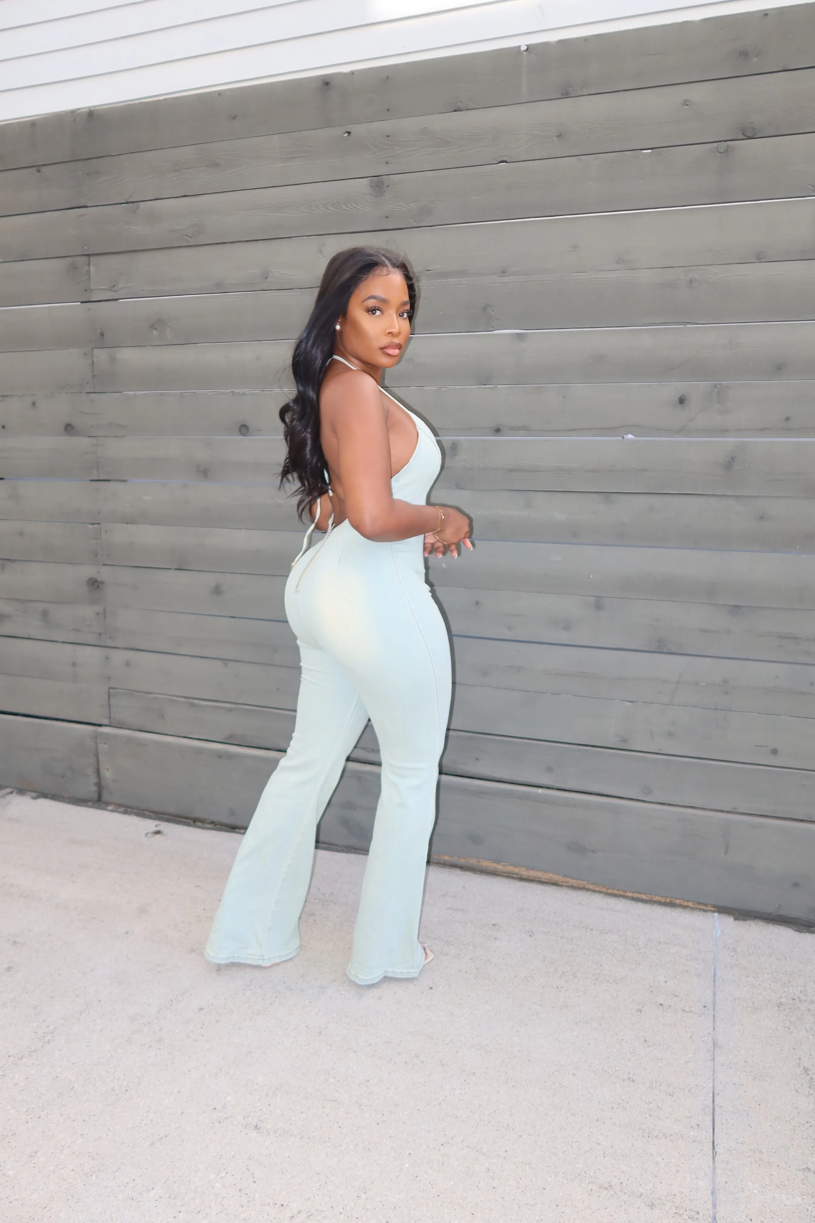 Denim halter Jumpsuit