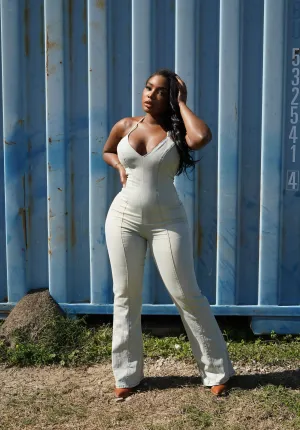 Denim halter Jumpsuit