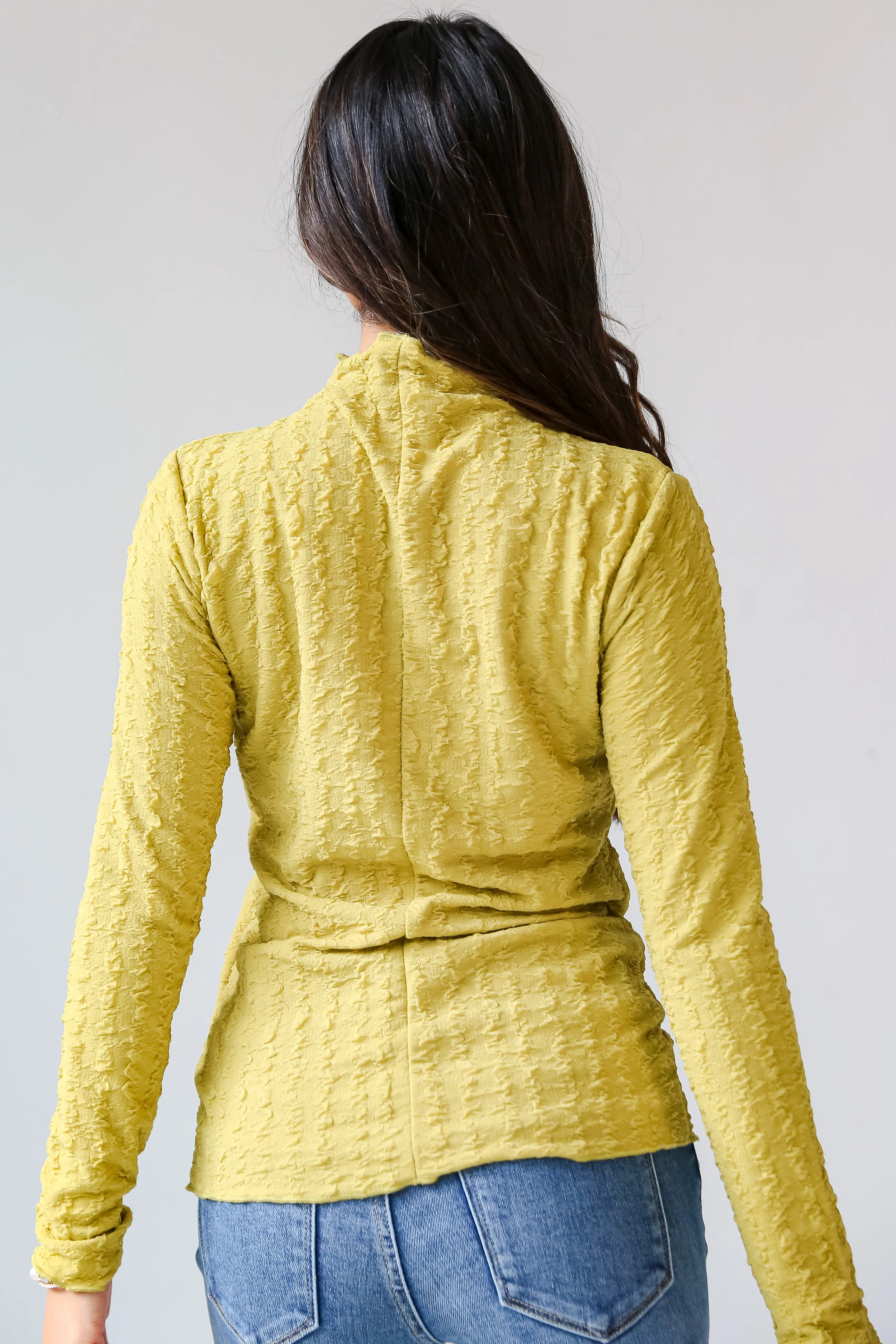 FINAL SALE - Leah Textured Mock Neck Top