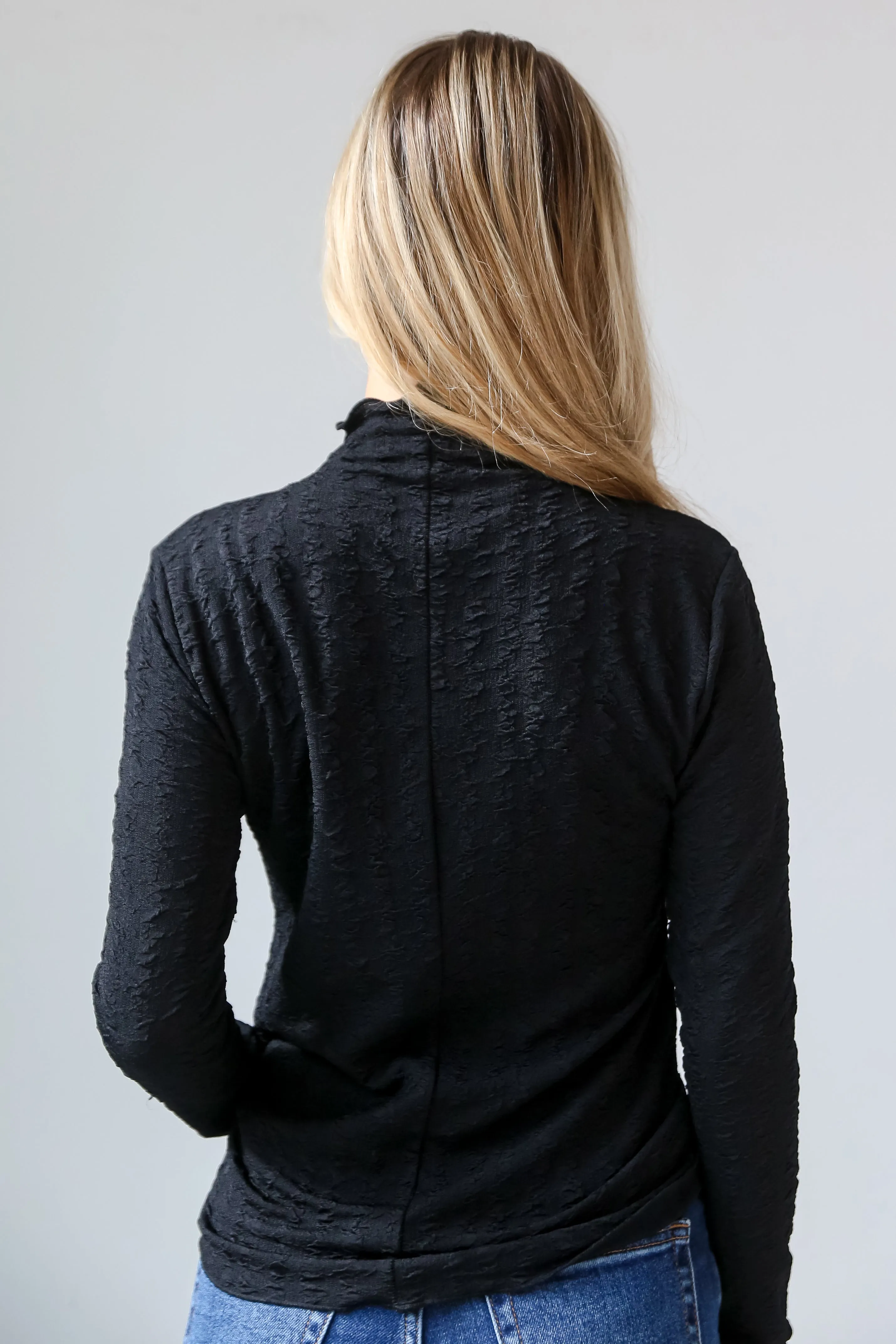 FINAL SALE - Leah Textured Mock Neck Top