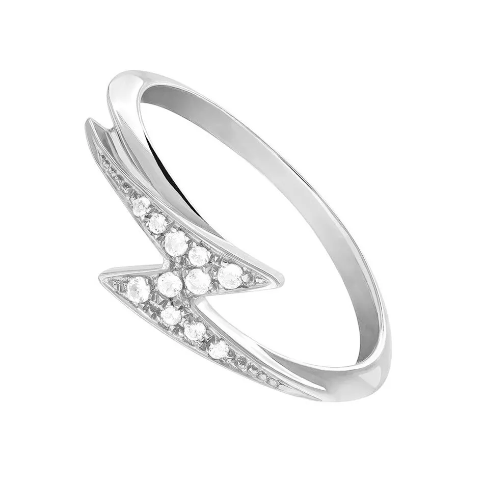 FJ0076 925 Sterling Silver Lightning Zircon Ring