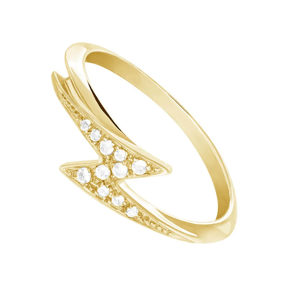 FJ0076 925 Sterling Silver Lightning Zircon Ring