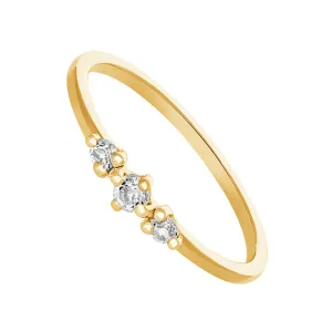 FJ0091 925 Sterling Silver three topaz Ring