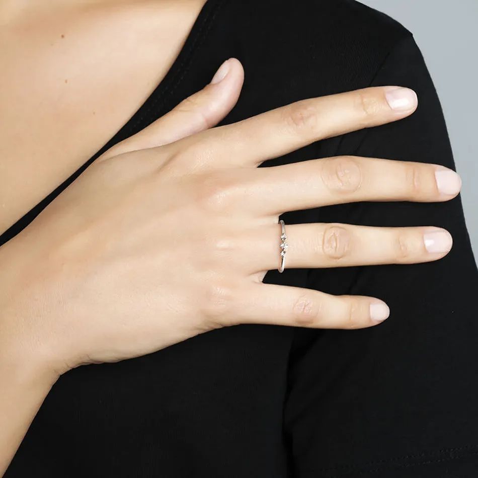 FJ0091 925 Sterling Silver three topaz Ring