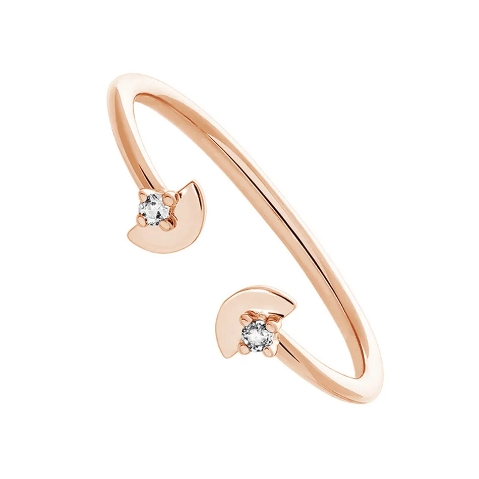 FJ0092 925 Sterling Silver Fan Shape Opening  Ring