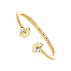FJ0092 925 Sterling Silver Fan Shape Opening  Ring