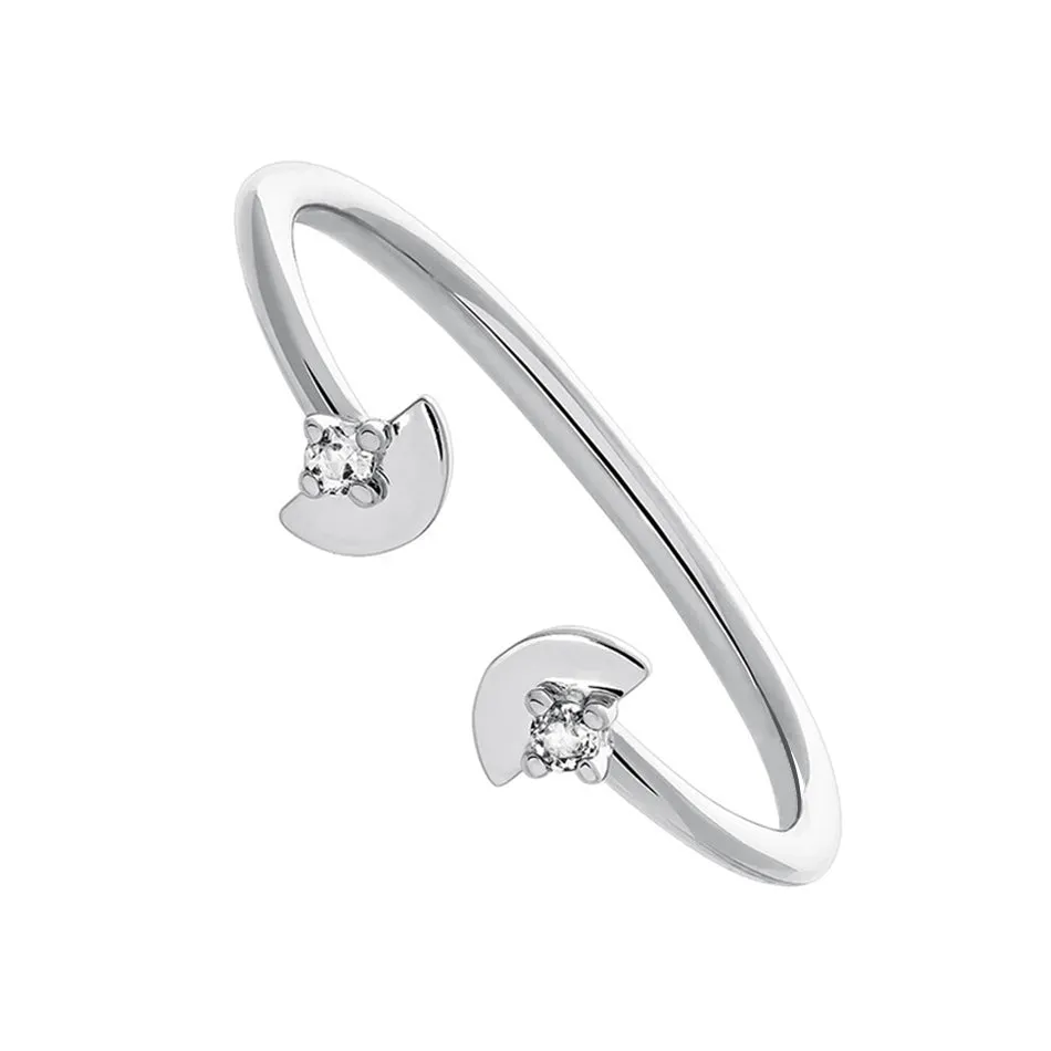 FJ0092 925 Sterling Silver Fan Shape Opening  Ring