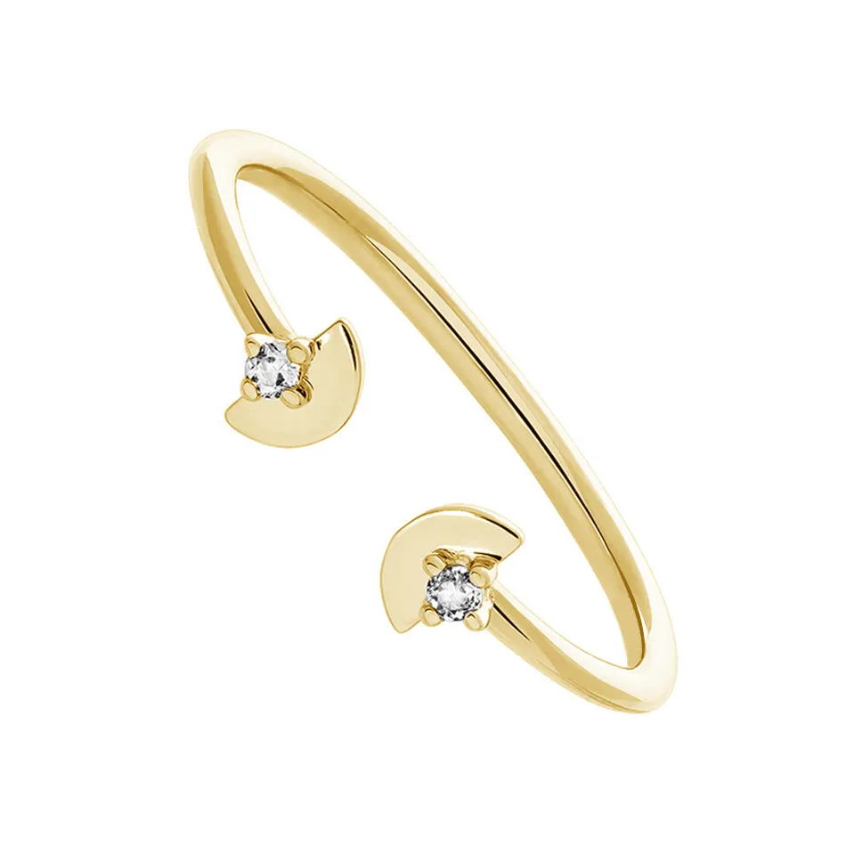 FJ0092 925 Sterling Silver Fan Shape Opening  Ring