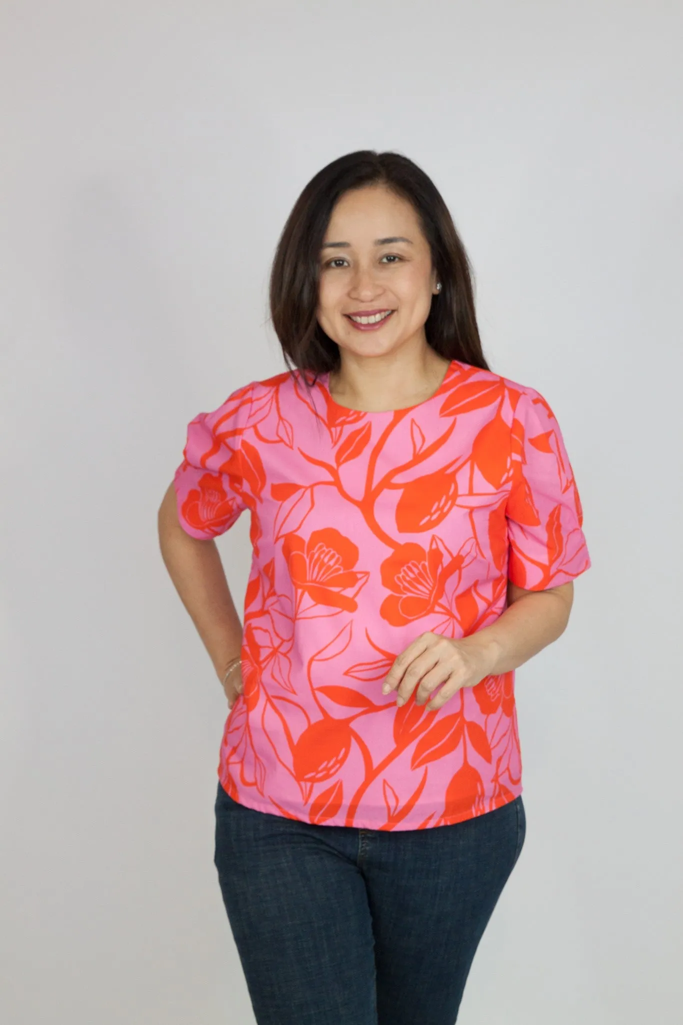 Floral Printed Puff Sleeve Top