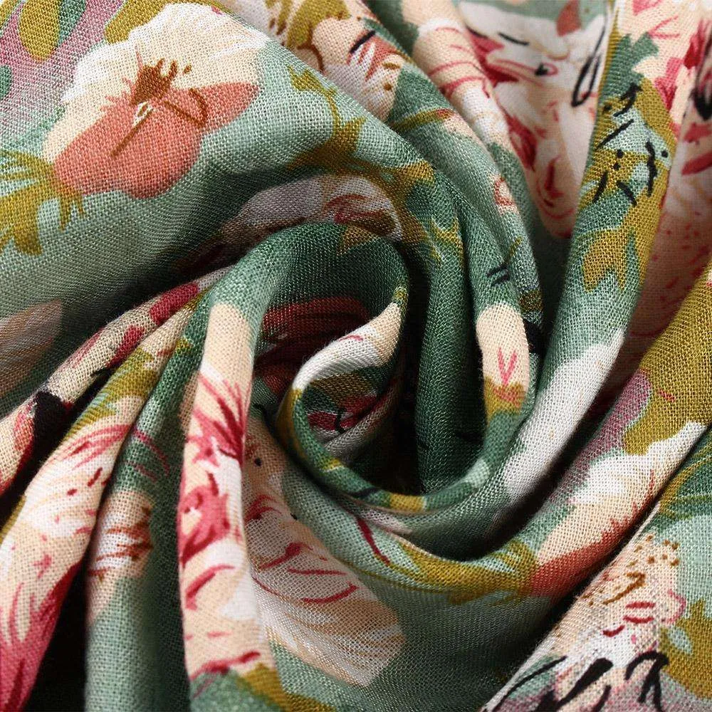 Forest and Floral Tasseled Dress