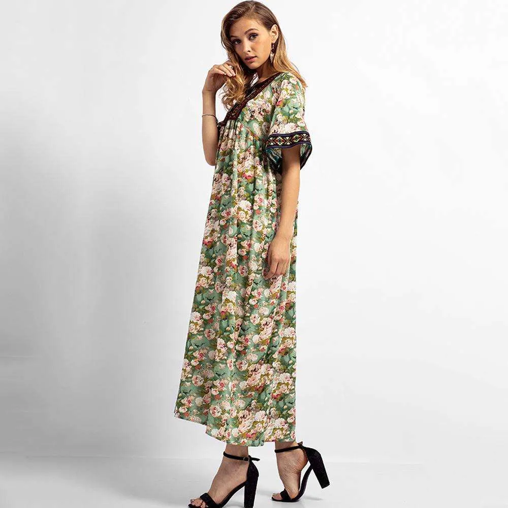 Forest and Floral Tasseled Dress