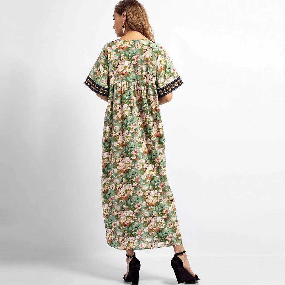 Forest and Floral Tasseled Dress