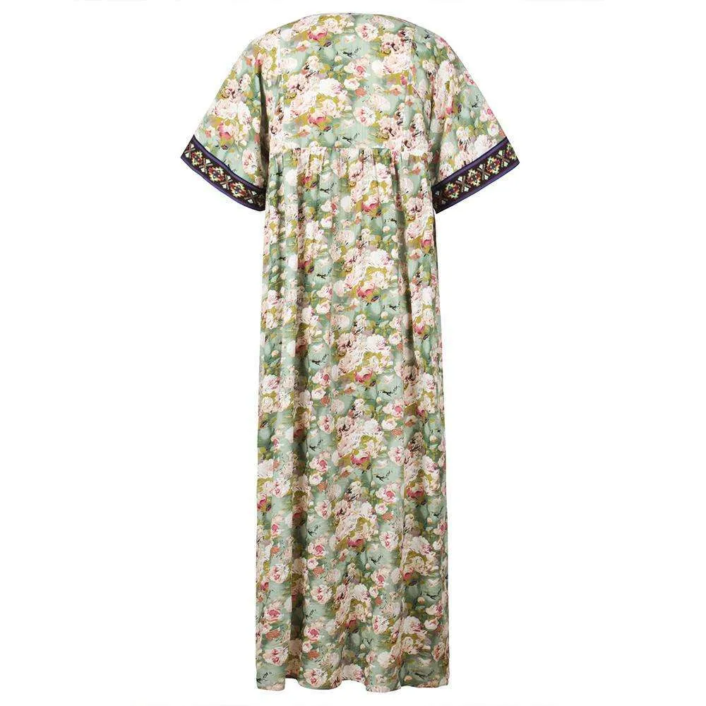 Forest and Floral Tasseled Dress