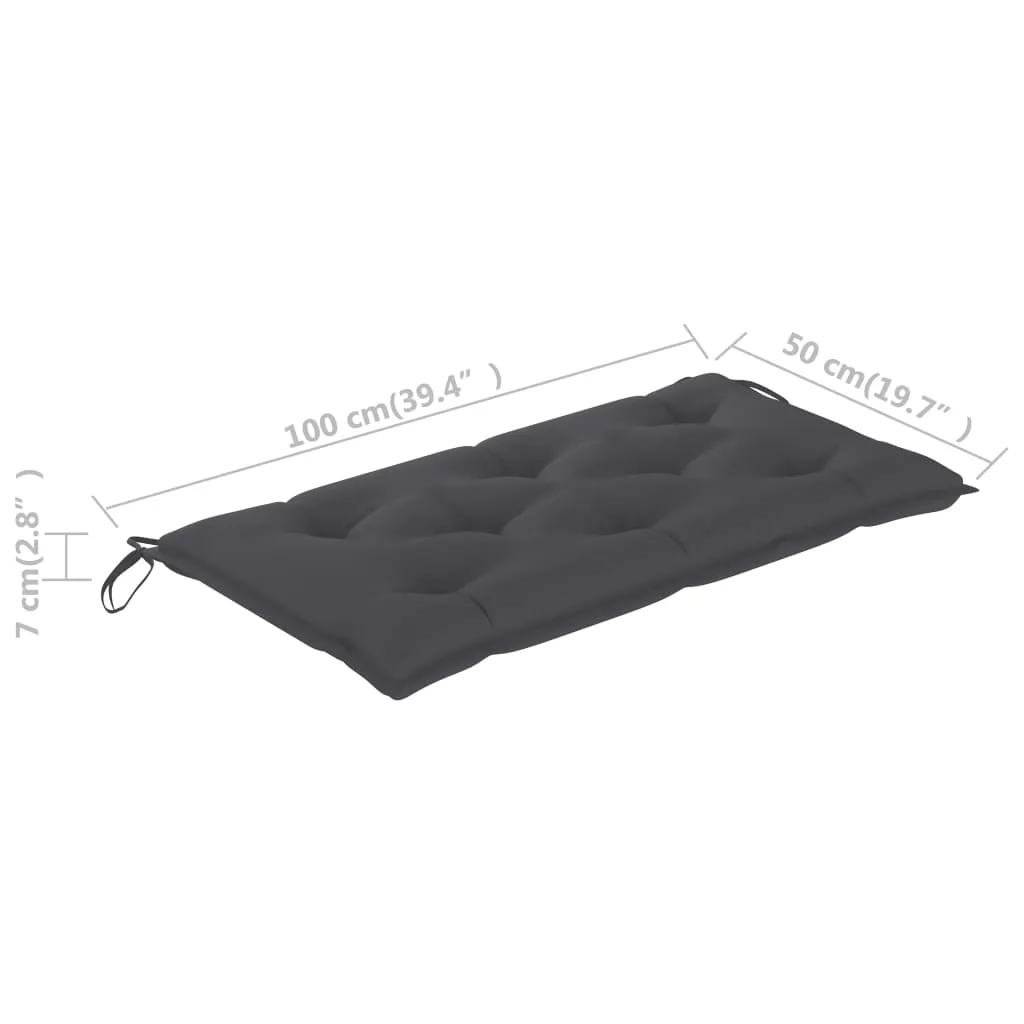 Garden Bench Cushion Anthracite 100x50x7 cm Fabric