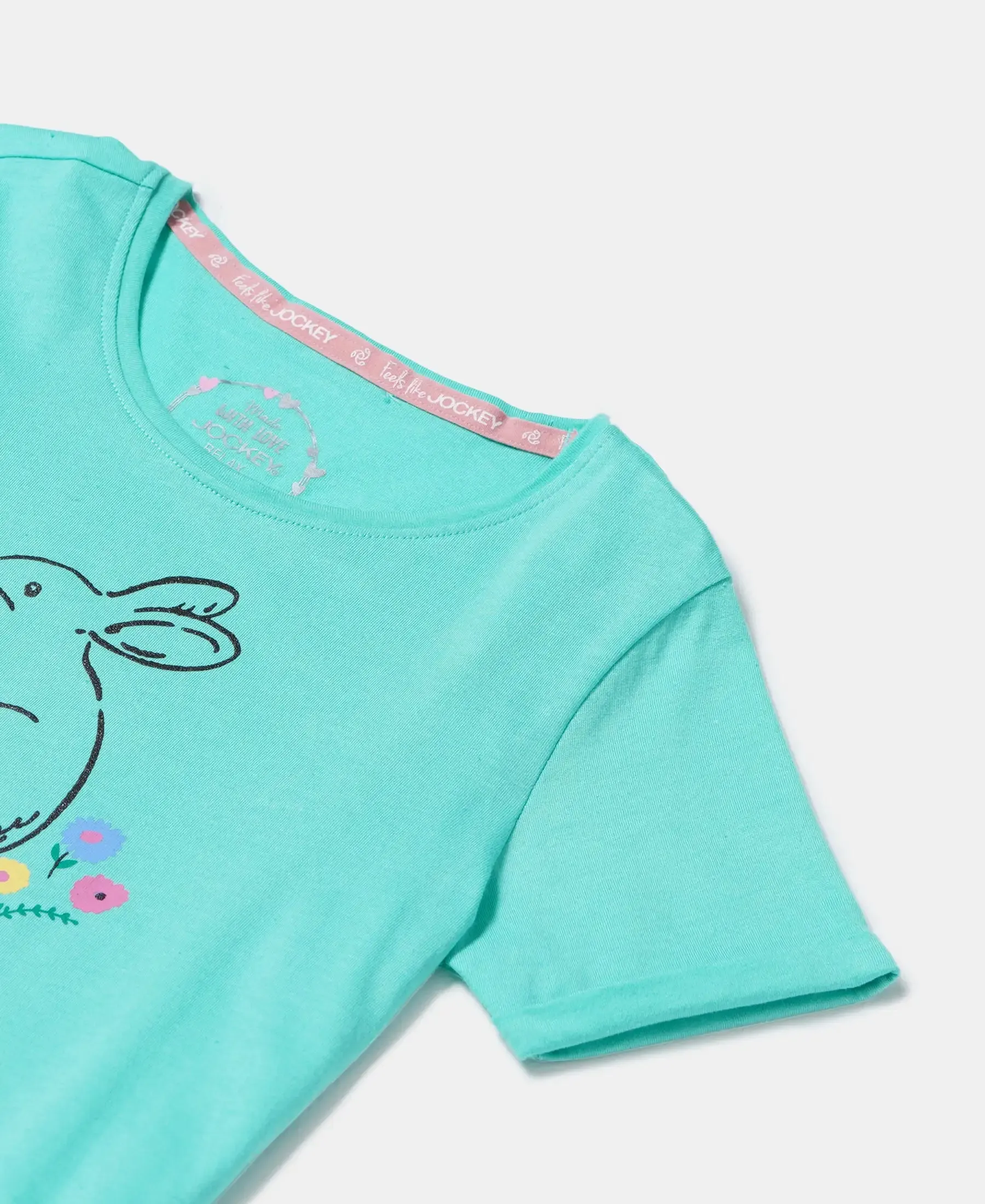 Girl's Super Combed Cotton Graphic Printed Dress - Cockatoo