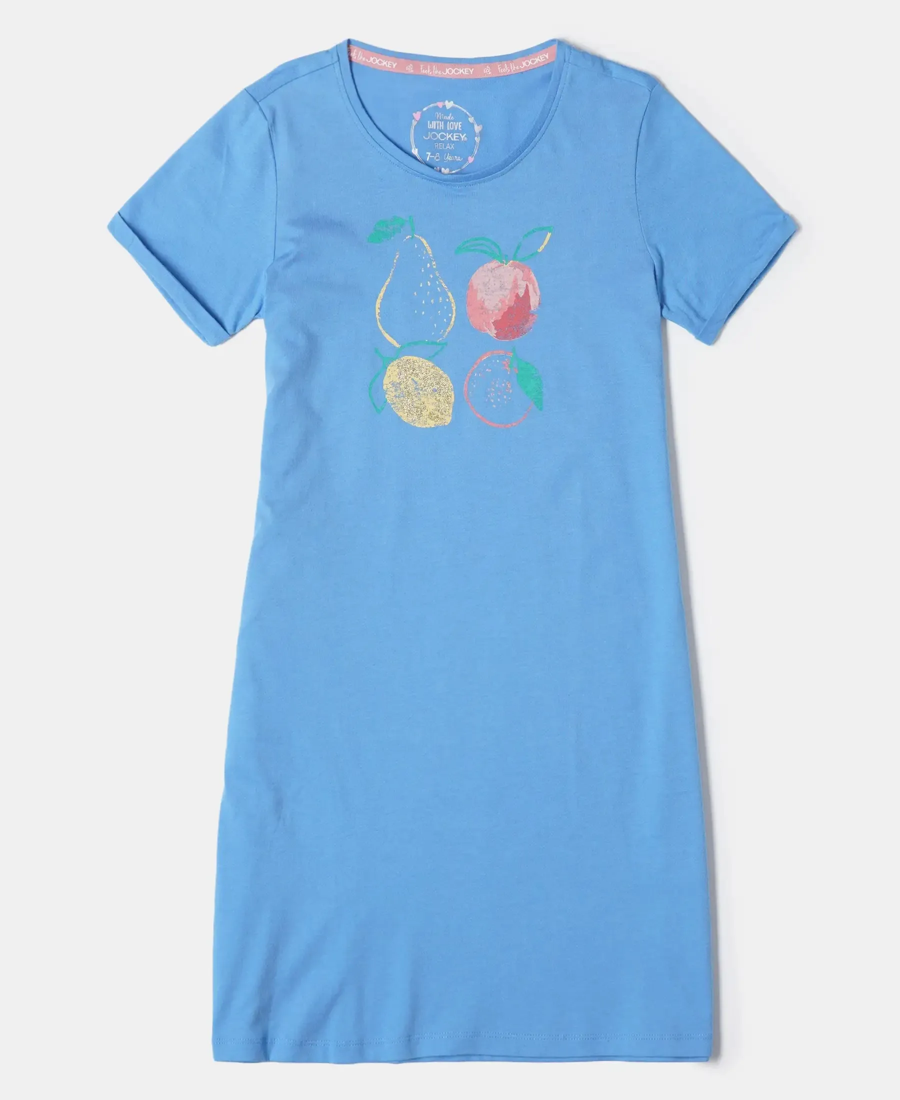 Girl's Super Combed Cotton Graphic Printed Dress - Marina