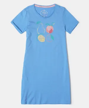 Girl's Super Combed Cotton Graphic Printed Dress - Marina