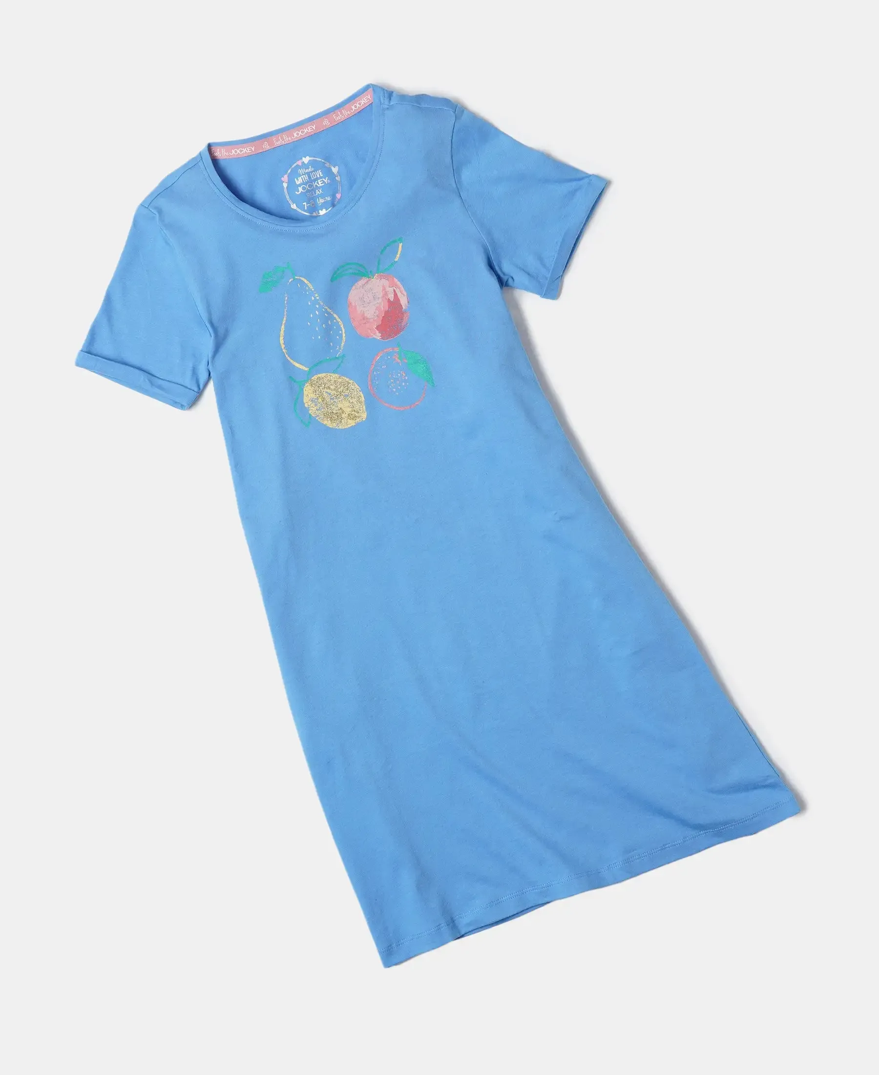 Girl's Super Combed Cotton Graphic Printed Dress - Marina