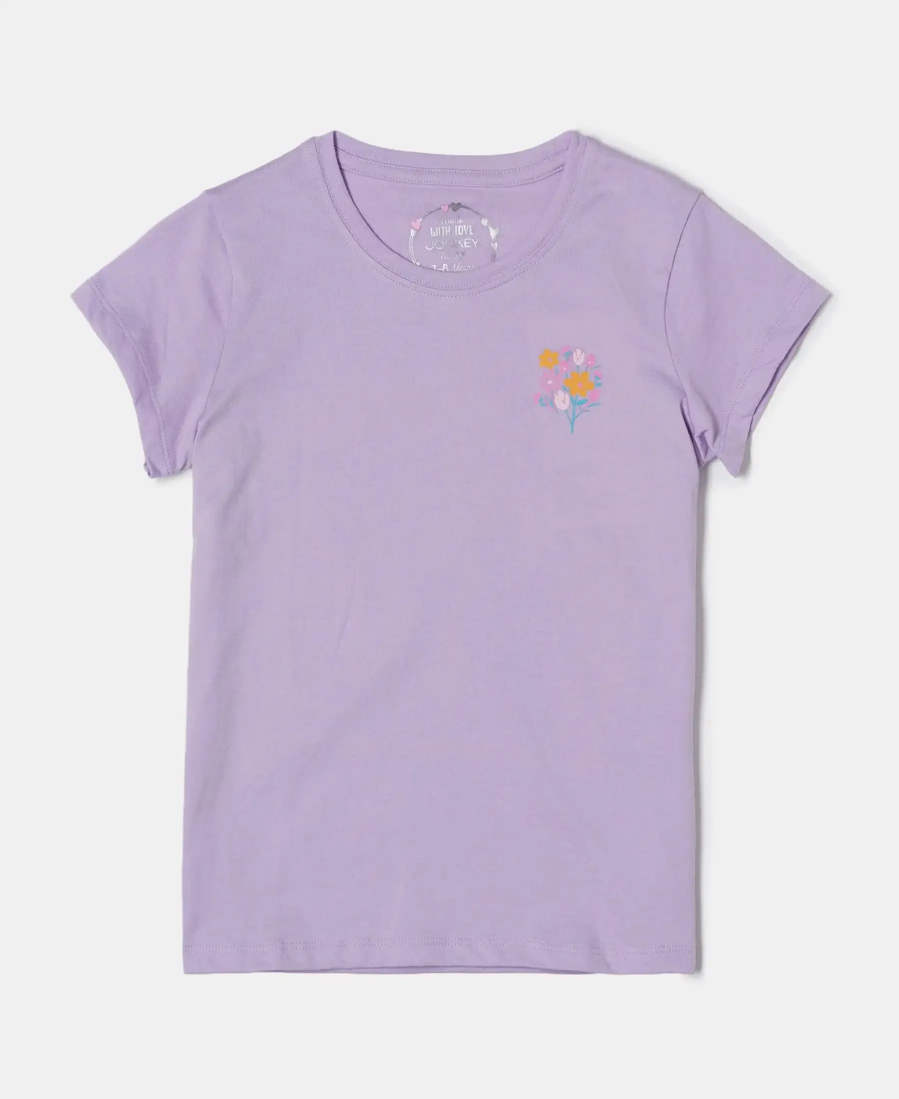 Girl's Super Combed Cotton Short Sleeve T-Shirt and Printed Shorts Set - Lavendula