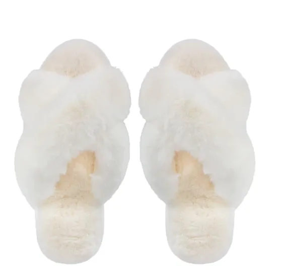 Ivory Beverly Fur Slipper