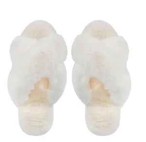 Ivory Beverly Fur Slipper