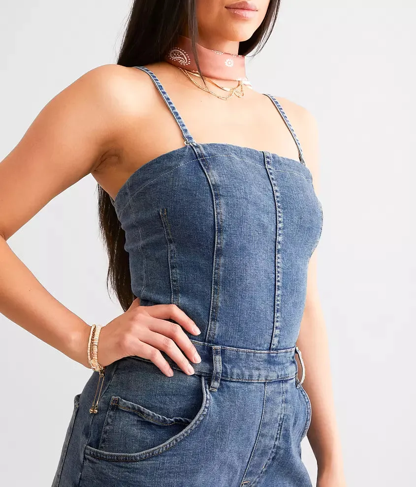 Je Suis Pret Denim Barrel Jumpsuit