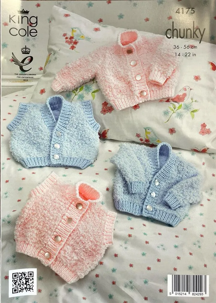 King Cole 4175 Cardigans and Waistcoats Chunky Knitted Pattern