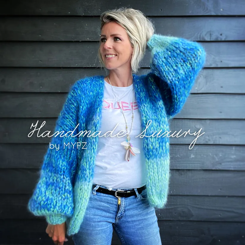 Knitting Kit - MYPZ Chunky Mohair Cardigan Ocean No.15 (ENG-NL)
