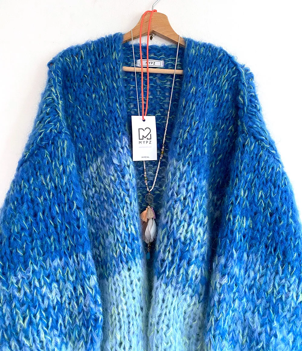 Knitting Kit - MYPZ Chunky Mohair Cardigan Ocean No.15 (ENG-NL)
