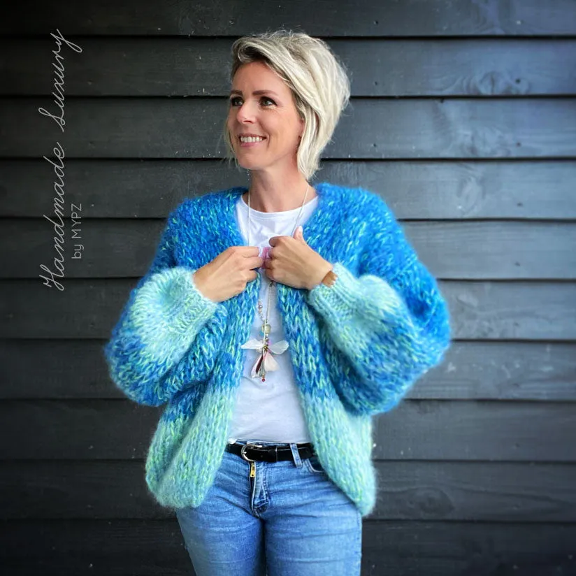 Knitting Kit - MYPZ Chunky Mohair Cardigan Ocean No.15 (ENG-NL)