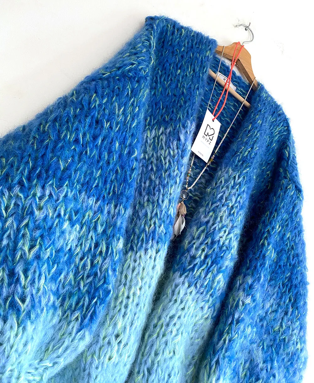 Knitting Kit - MYPZ Chunky Mohair Cardigan Ocean No.15 (ENG-NL)