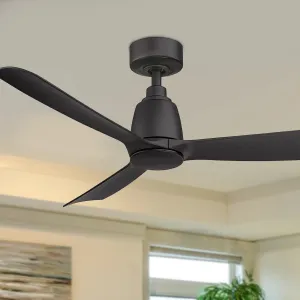 Kute 44 Inch Black Damp Rated Modern Ceiling Fan with Remote